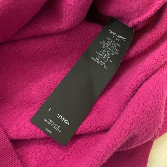 Saint Laurent Logo-Print Mens Purple Hoodie Sz L - Picture 7 of 9